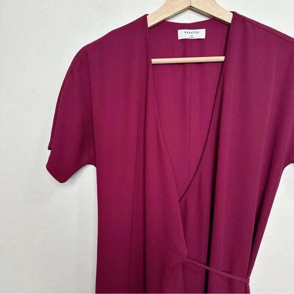 Aritzia Babaton  Womens Xsmall Wrap Burgundy Wallace Dress - Picture 4 of 13